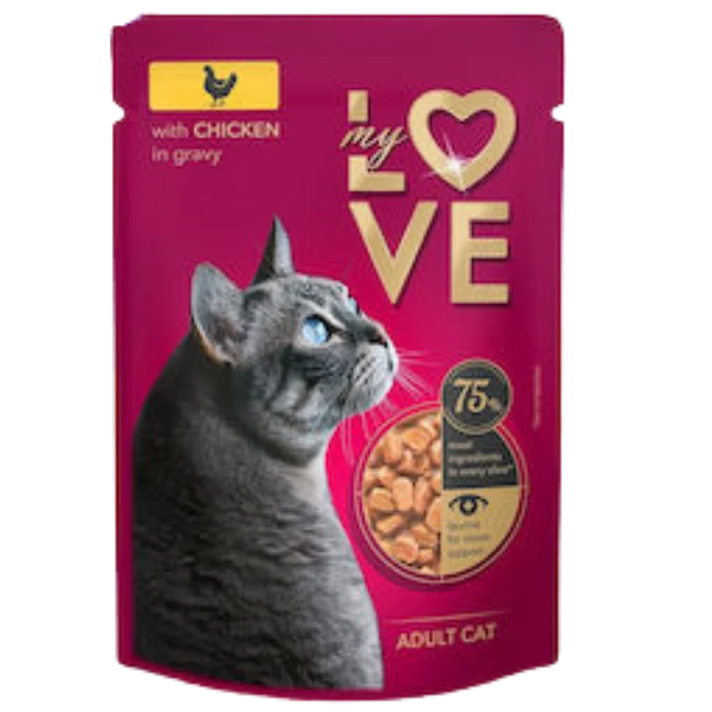 My Love Wet Food For Adult Cat With Chicken In Gravy 85g