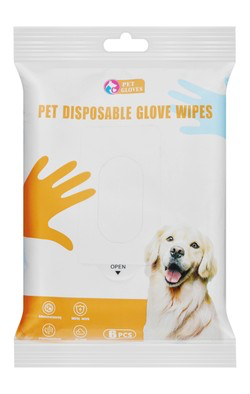 Pet Disposable Glove Wipes 6pcs