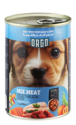 Orgo Dog Wet Food with mix meat Veg. & Soup 400G for puppies