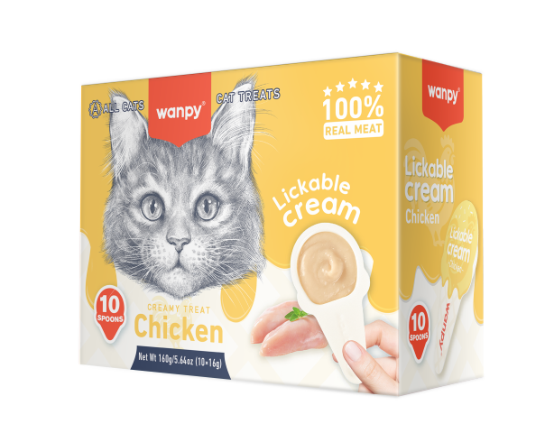 Wanpy Lickable Creamy Cat Treat with Chicken (10 Pieces)