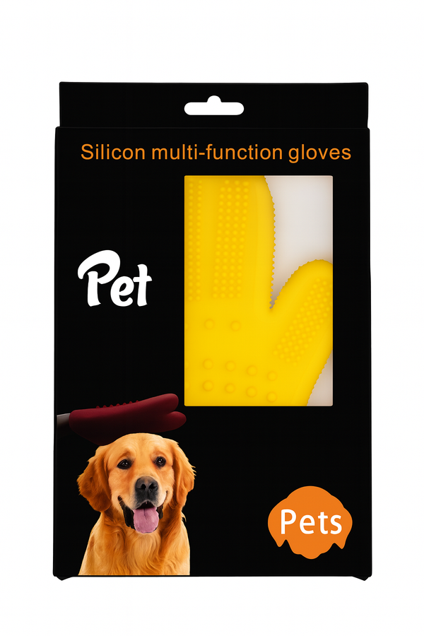 Silicone Pet Grooming & Bathing Glove – Multi-Function Deshedding Brush