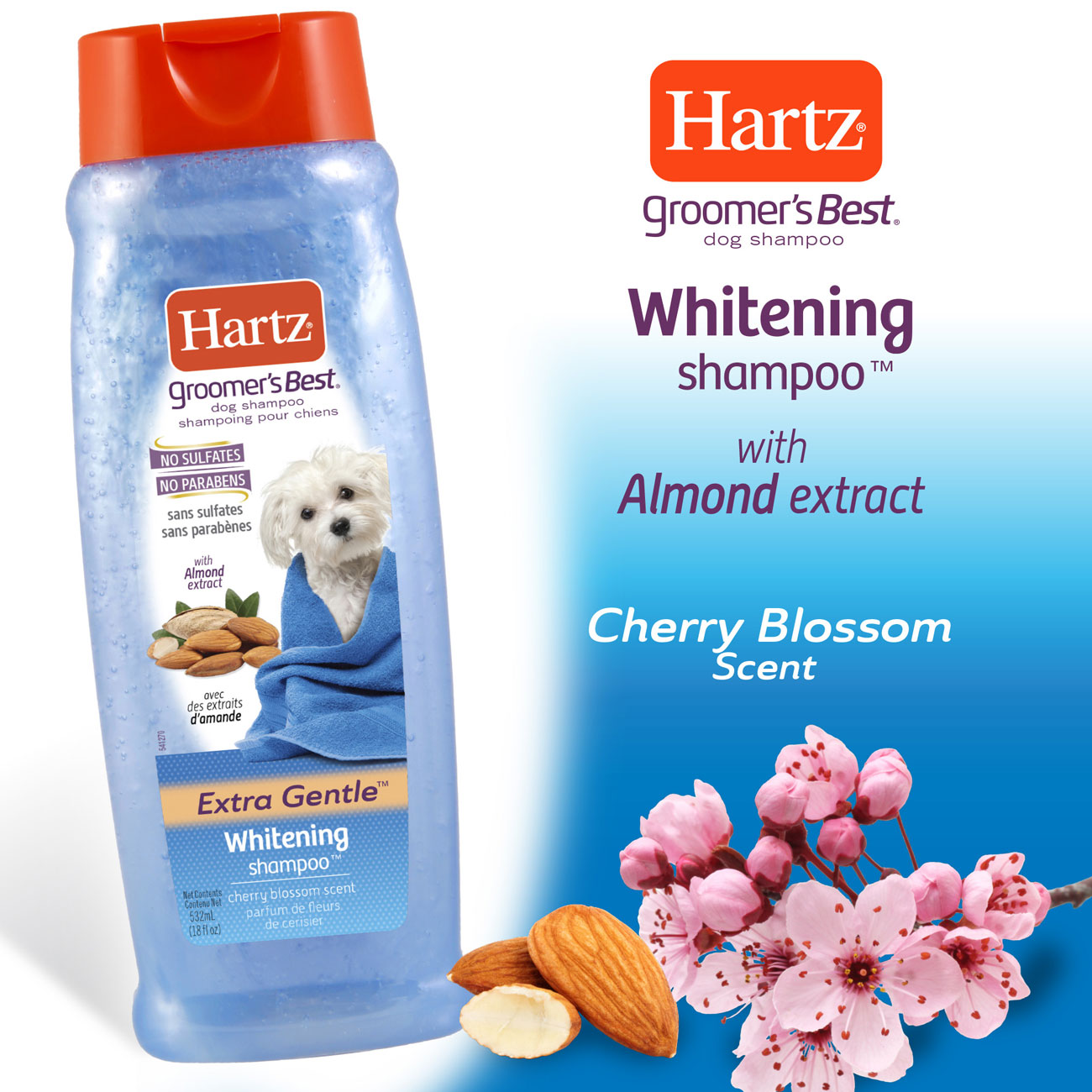 Hartz® GROOMER'S BEST® Whitening Shampoo with Cherry Blossom Scent for Dogs