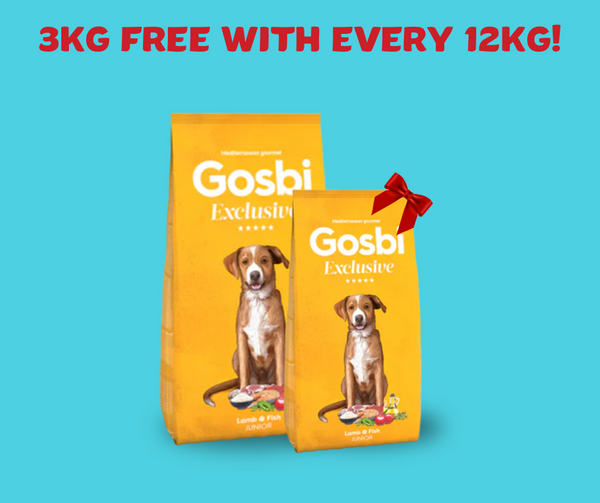 Gosbi Exclusive Junior Lamb & Fish Dogs 12KG + Free 3KG Pack 🎁