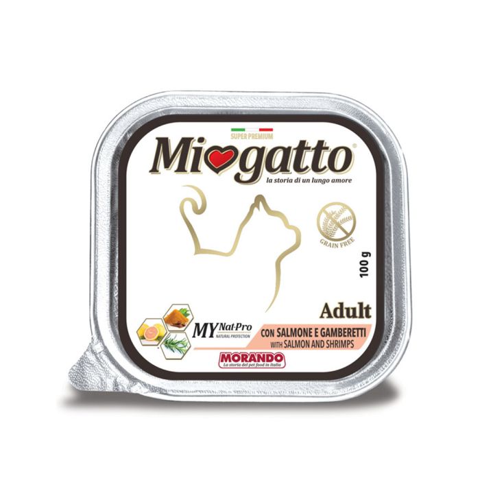 MioGatto Pate with Salmon & Shrimp Wet Cat Food - 100G
