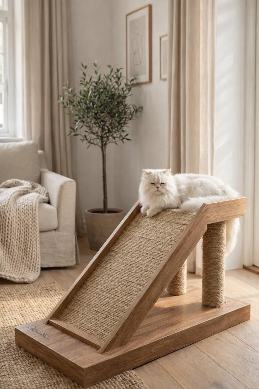 Moda Luxury Wooden Cat Scratcher Ramp & Lounge XL (80x40x50cm)