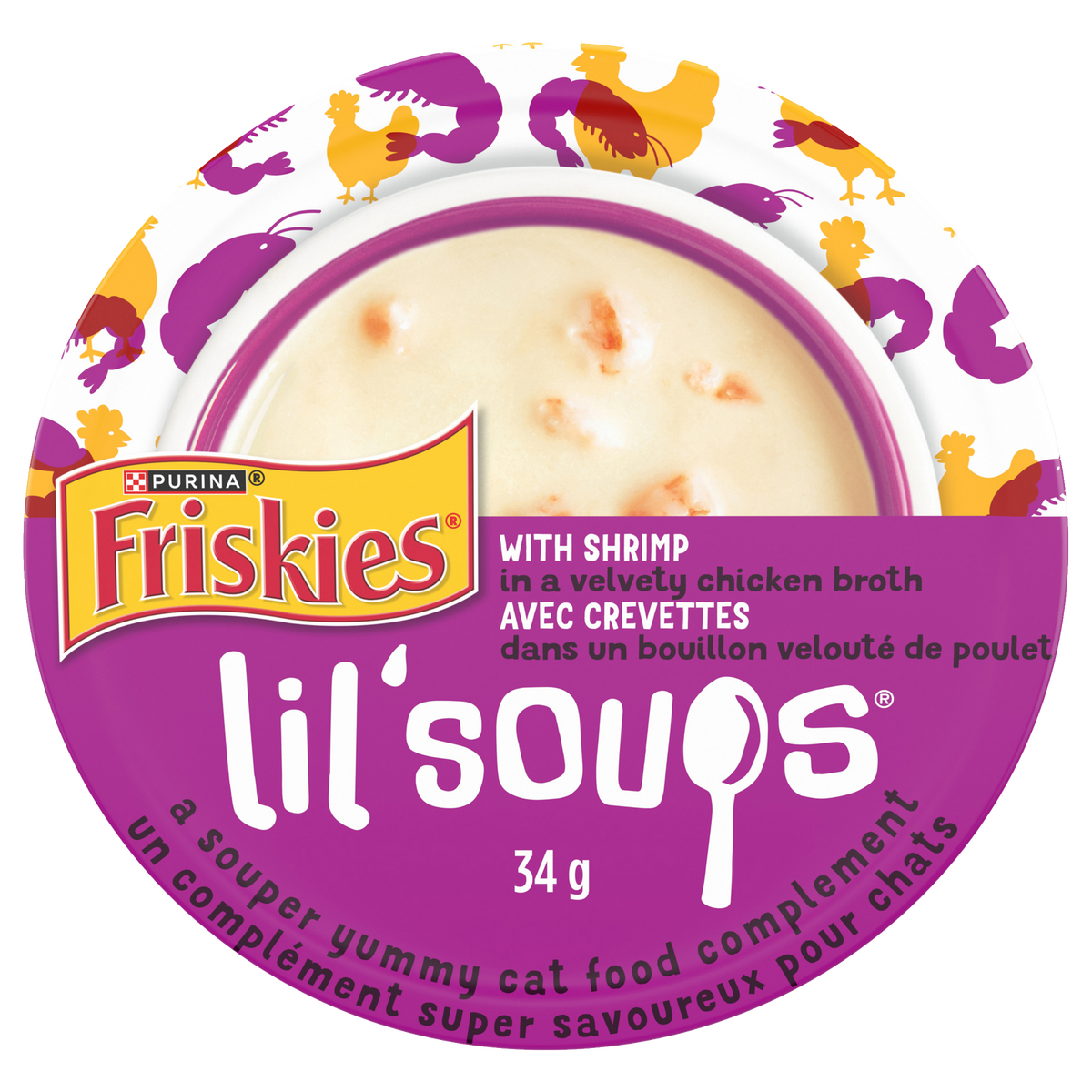 Friskies® Lil’ Soups® with Shrimp in a Velvety Chicken Broth