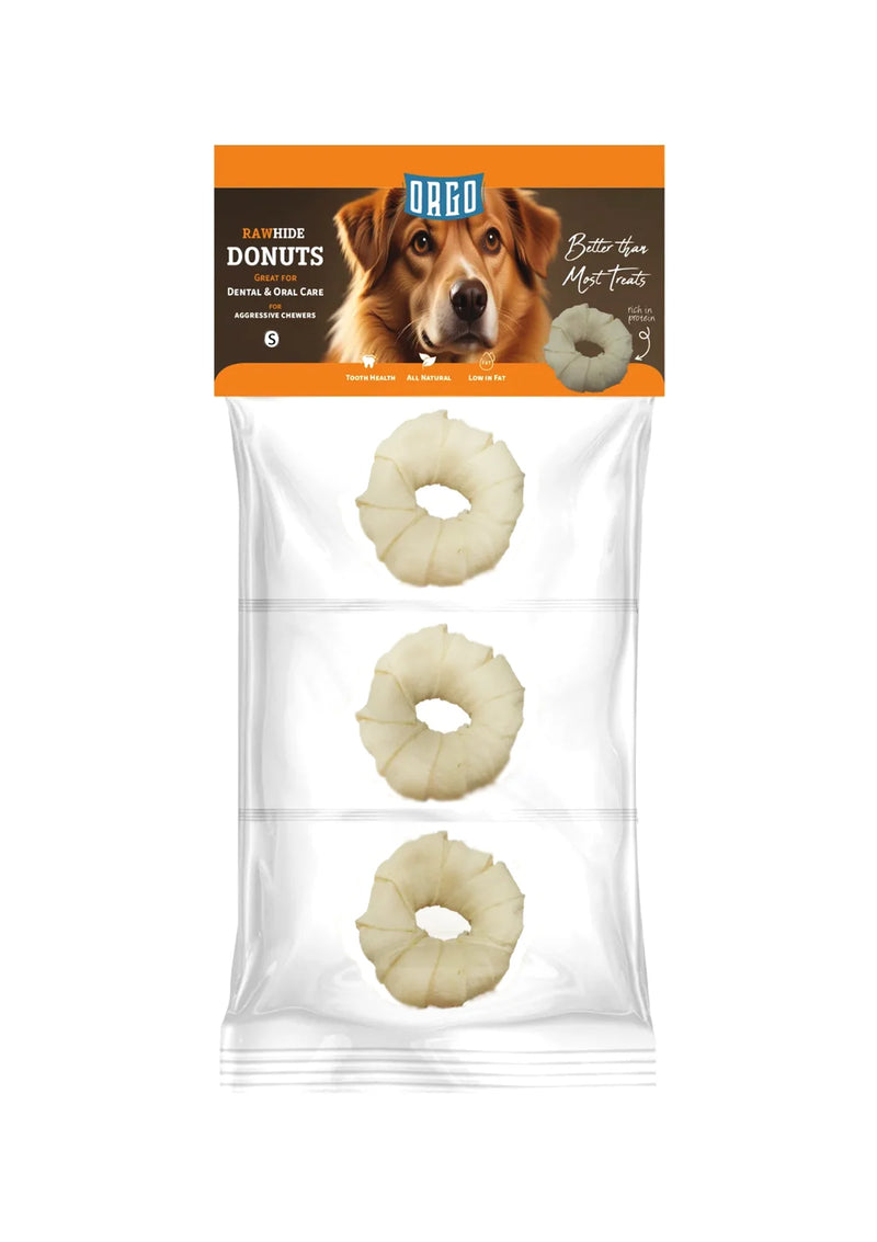 Orgo Rawhide Donuts for Dog Dental Oral Care 3 PC Medium