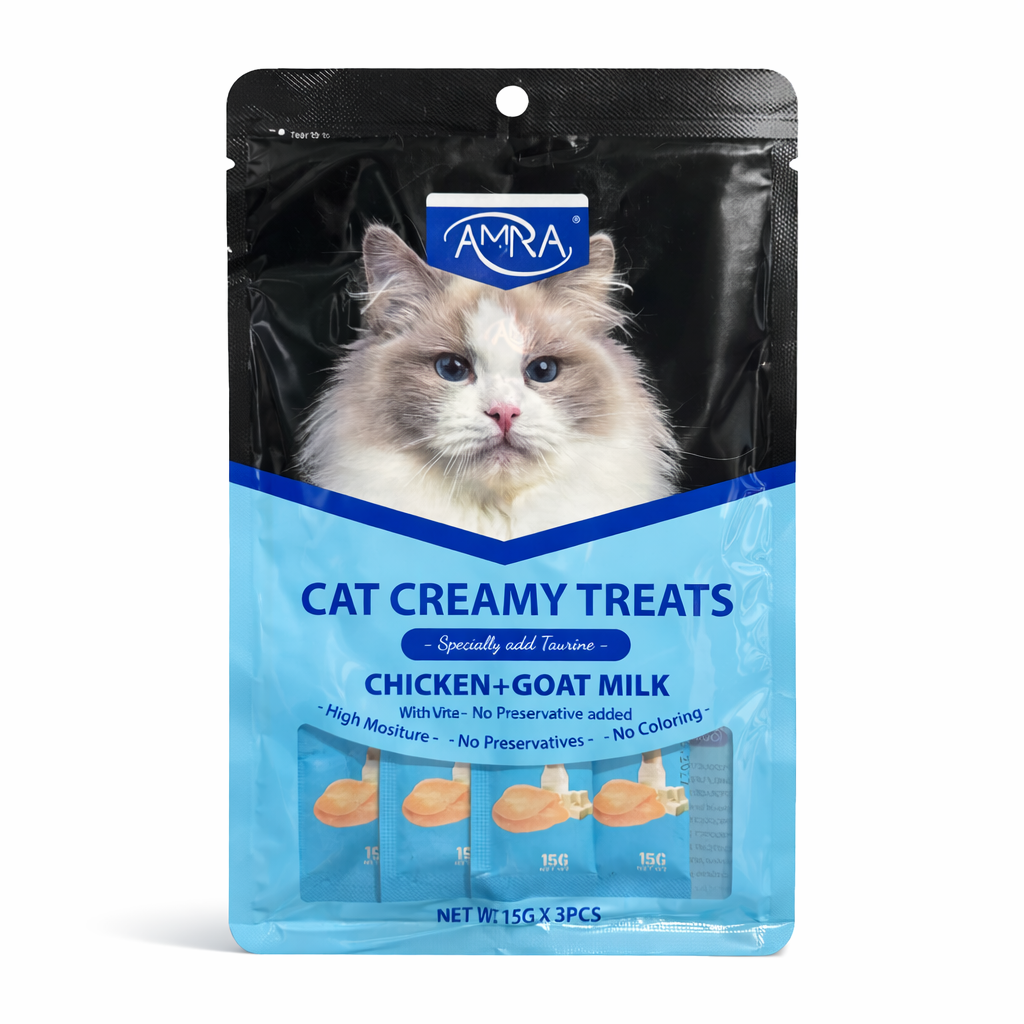 Amna Cat Creamy Treats with Chicken & Goat Milk 15Gx5pcs