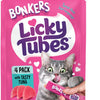 Bonkers Licky Tubes Grain-Free Wet Tuna Flavored Lickable Cat Treats, 4 tubes