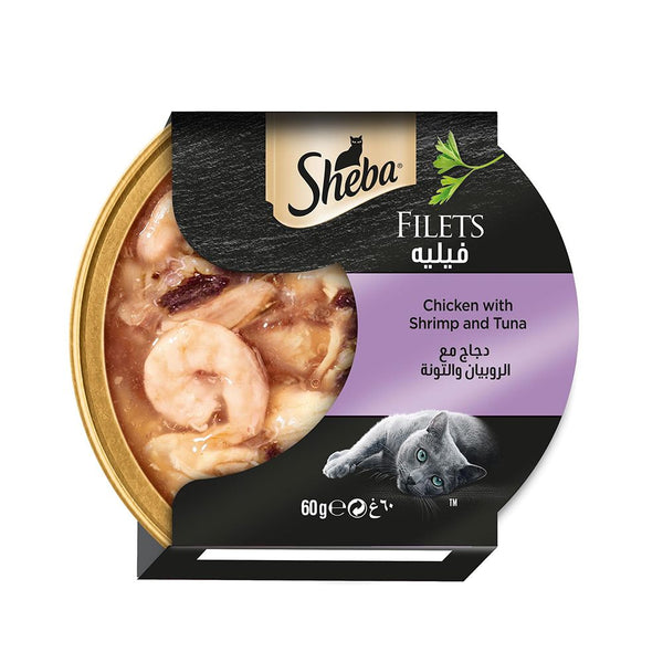 Sheba Filets with Chicken - Shrimp and Tuna Cat Food - 60 g