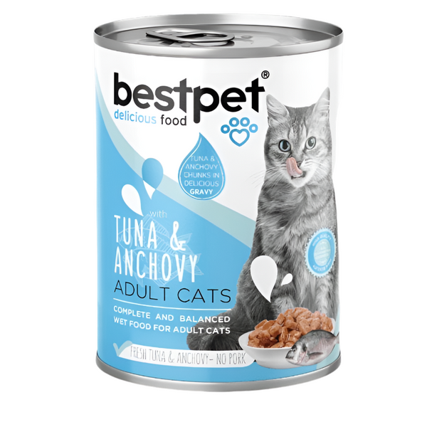 Bestpet Adult Cat with Tuna & Anchovy wet food 400 gm