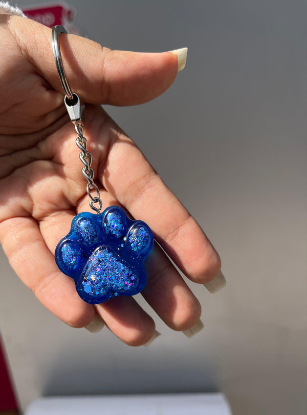 Paws Resin Keychain in Blue - PetYard