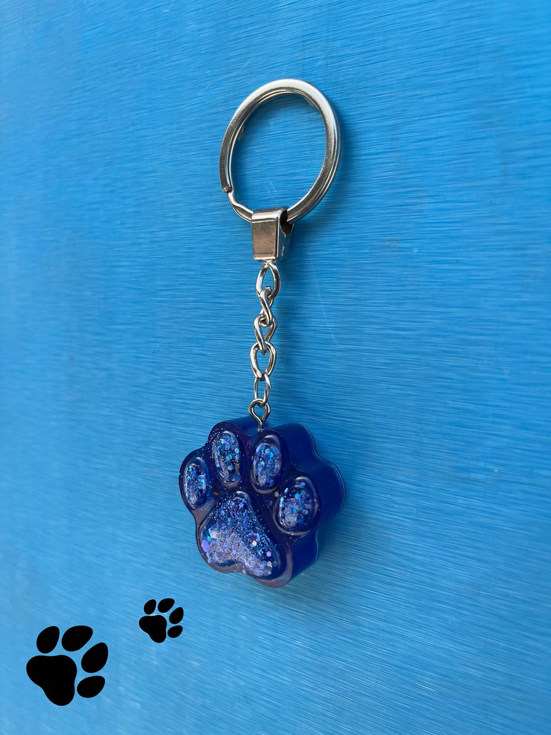 Paws Resin Keychain in Blue - PetYard