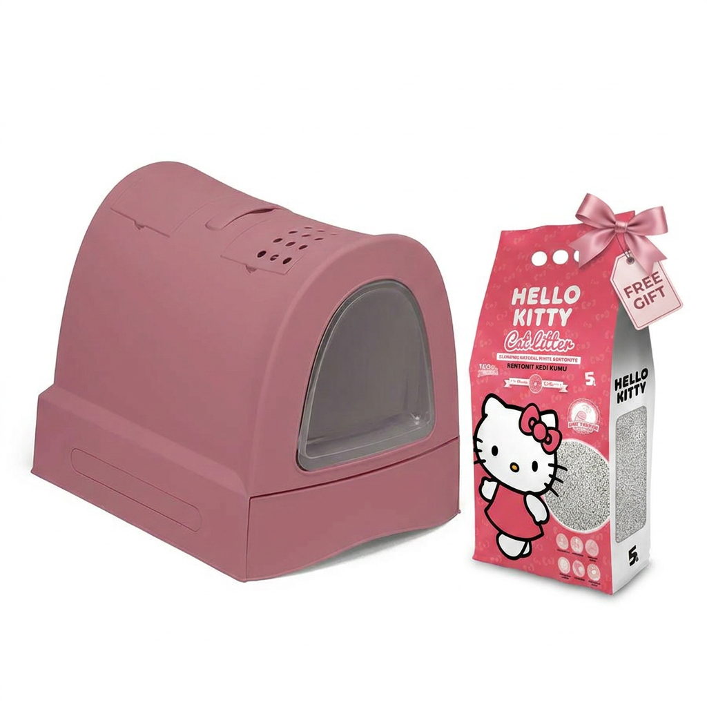 Imac Zuma Cat Litter Box + Free Hello Kitty Clumping Cat Litter (5L)