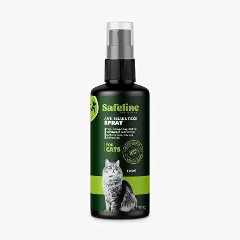 Safeline Flea & Tick Spray For Cats 120 ml - PetYard