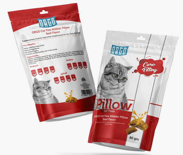 ORGO Pillow CAT Treats with BEEF 100gm - PetYard