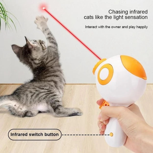 Interactive Pet Food & Treat Launch Gun with Laser Light for Dogs & Cats