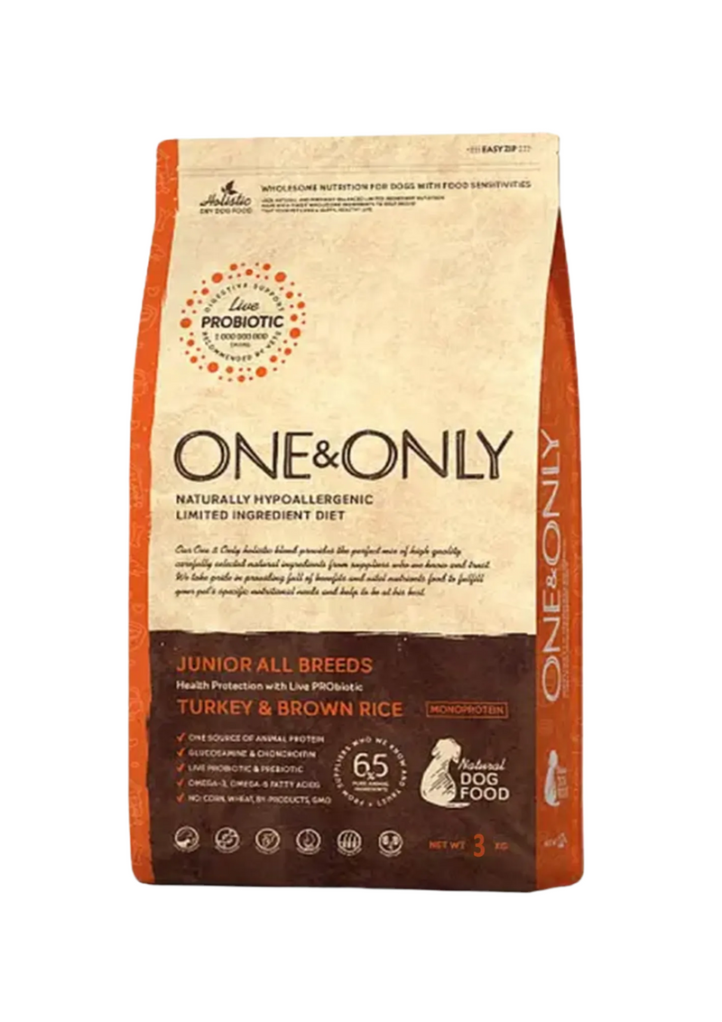 One and Only dry food for junior dogs with turkey and rice (3KG)