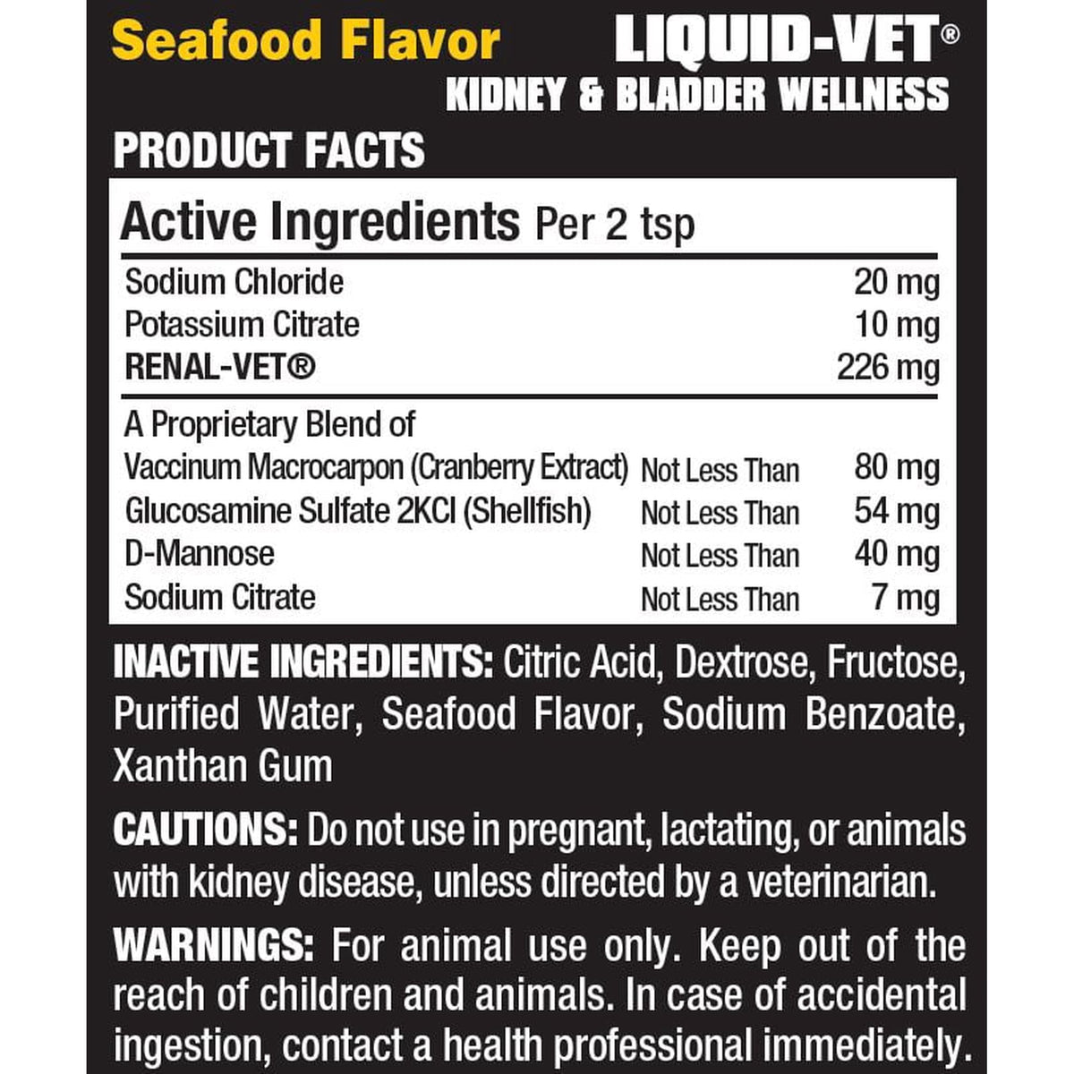 Liquid-Vet Kidney & Bladder Wellness Max Cranberry Cat Supplement (Seafood Gravy Flavor)