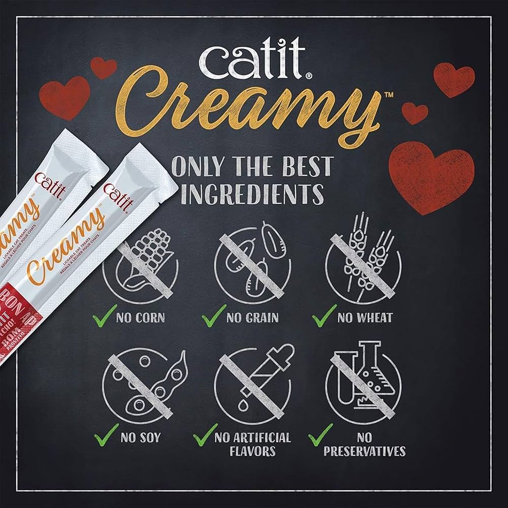 Catit Creamy Lickable Treats, Mega Mix of 72 x 15g Tubes