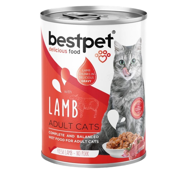 bestpet Adult Cat with lamb Wet Food Cans 400 g