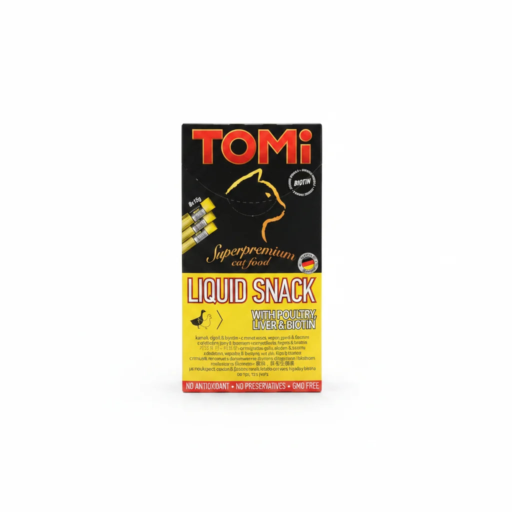 Tomi Super premium Cat Food Liquid Snack With Poultry , Liver & Biotin 8 * 15 g