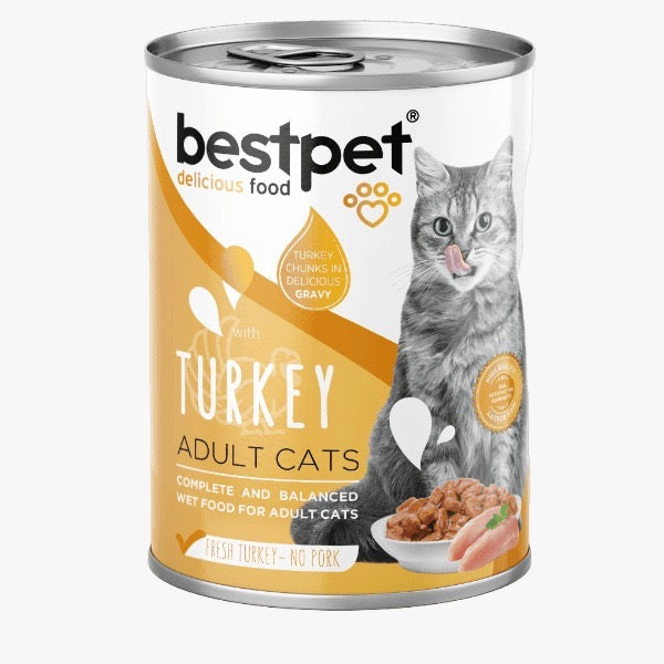 Bestpet Adult Cat with Turkey wet food 400 gm