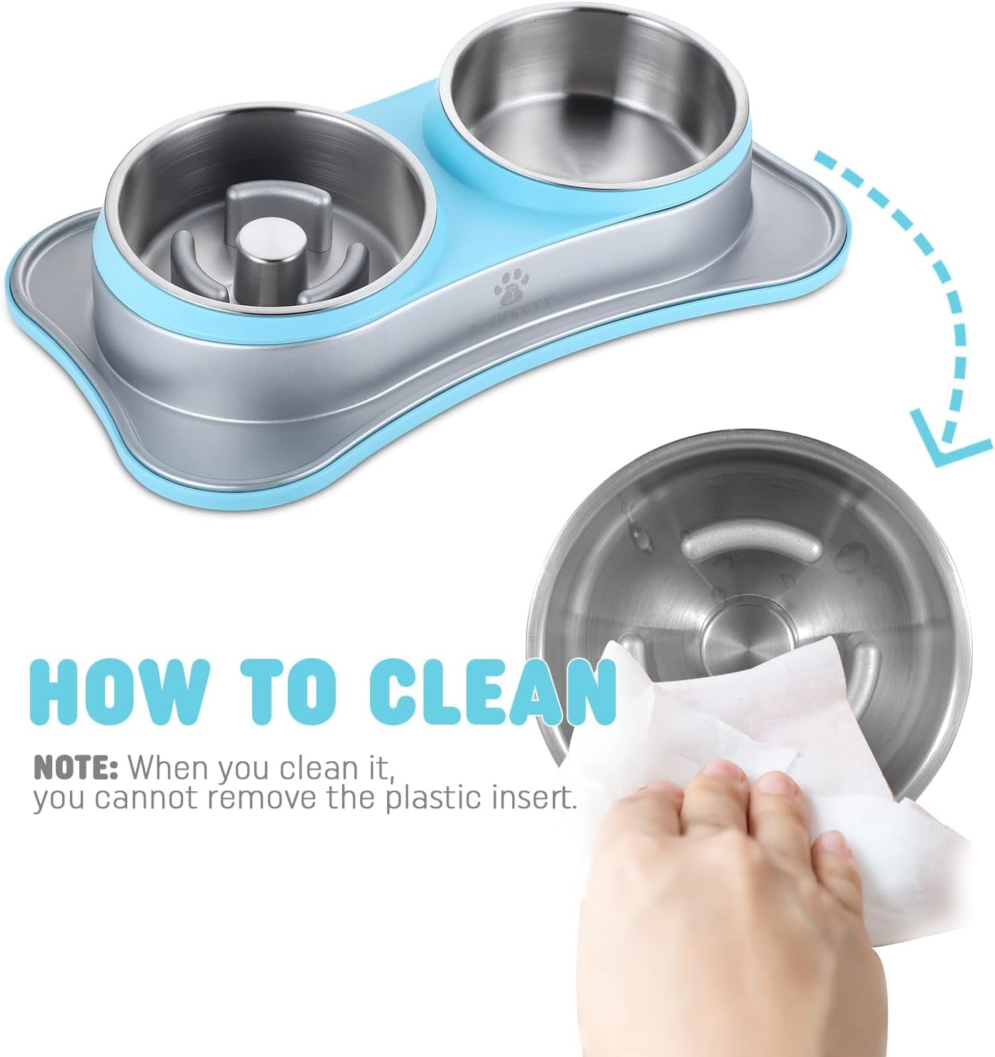 Pet Double Bowl for Food & Water