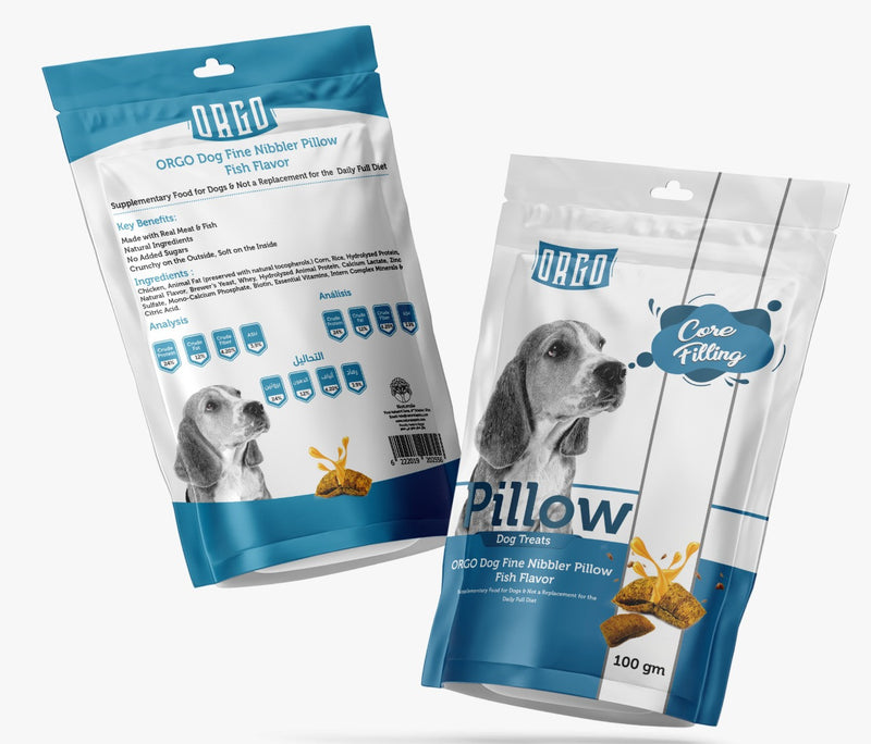 ORGO Pillow Dog Treats with Fish 100gm - PetYard