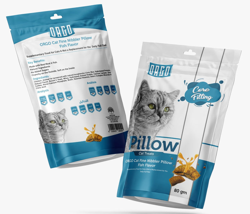 ORGO Pillow CAT Treats with FISH 100gm - PetYard