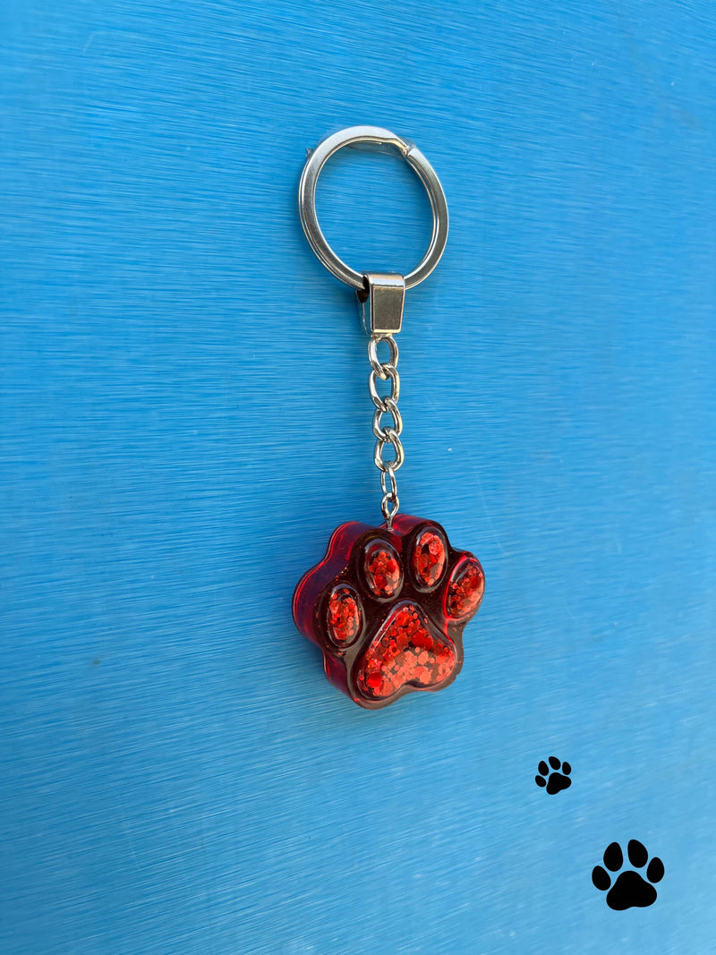 Paws Resin Keychain in Red - PetYard