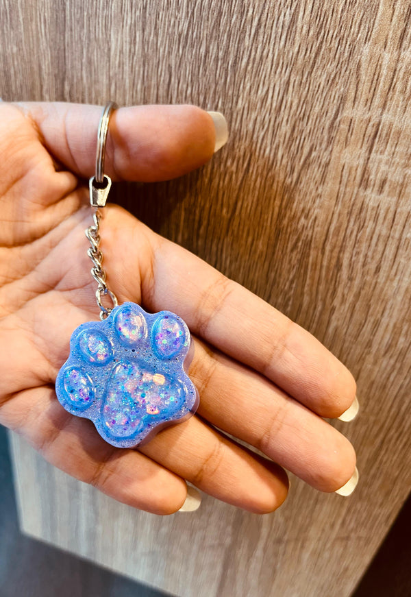 Paws Resin Keychain in Lavender