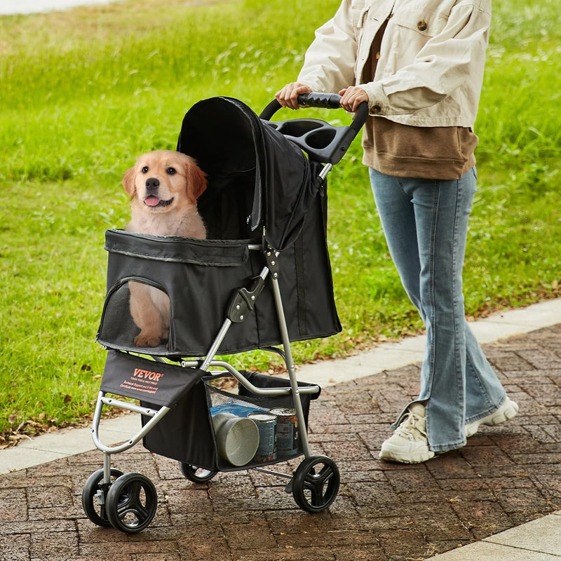 Casual Pet Stroller with a Removable Cup Holder with Weight Capacity 15KG