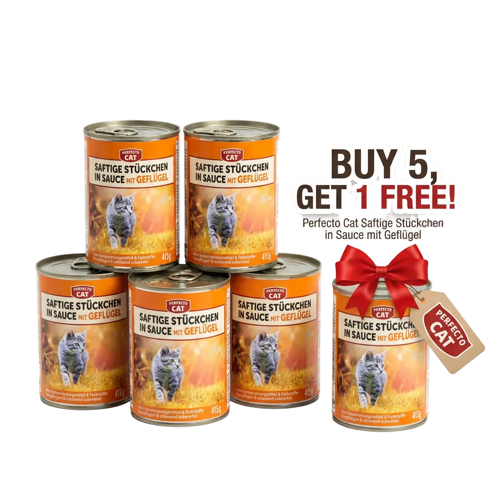 Perfecto Cat Saftige Stückchen in Sauce mit Chicken 415G – Buy 5, Get 1 FREE!