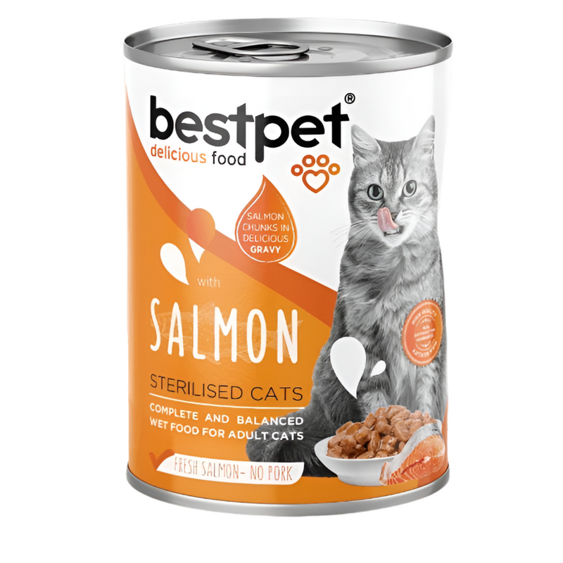 Bestpet Adult Sterilized Cat with Salmon wet food 400 gm