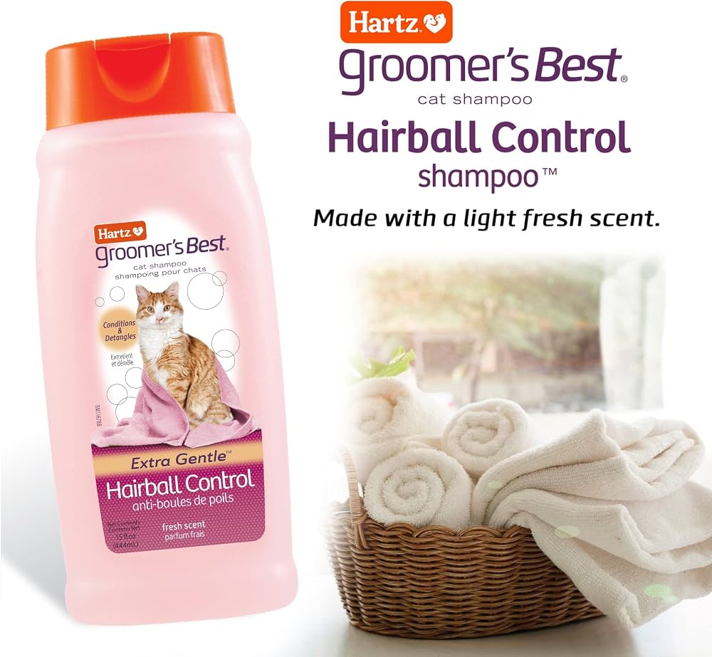 Hartz GB Cat Hairball Control Fresh Scent Conditioning Shampoo 444ml Groomer's Best