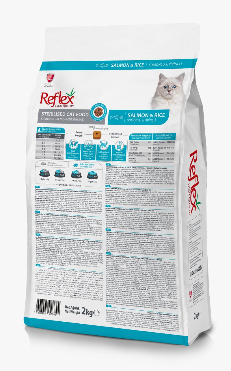 Reflex Sterilised Cat Dryfood with Salmon & Rice 2KG