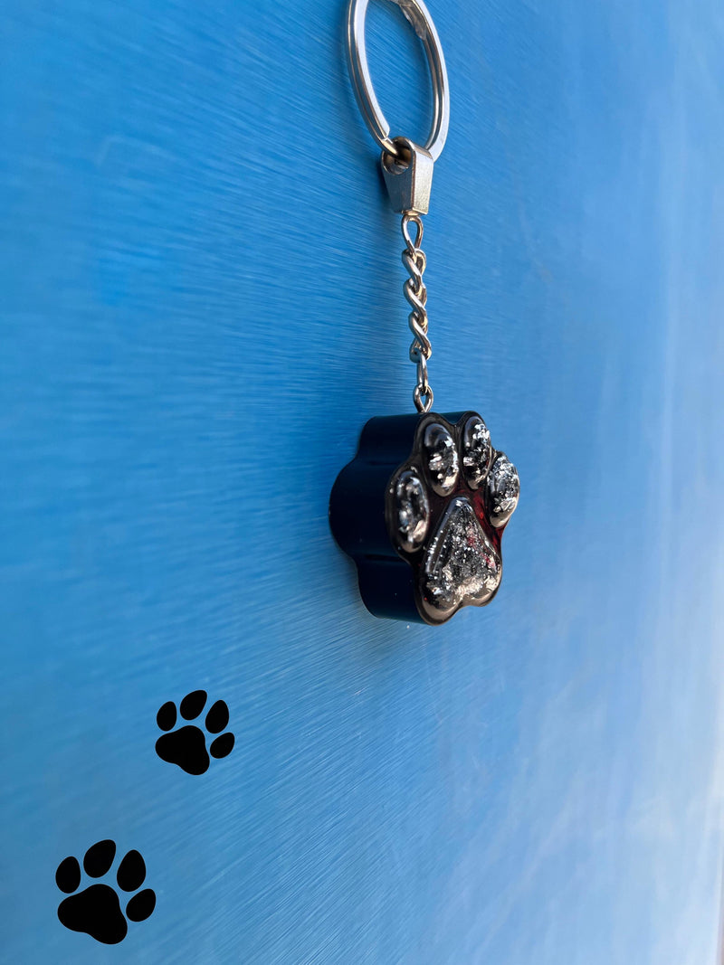 Paws Resin Keychain in Black - PetYard