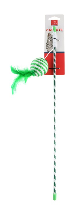 Nunbell Cat Toy Stick with Ball Green