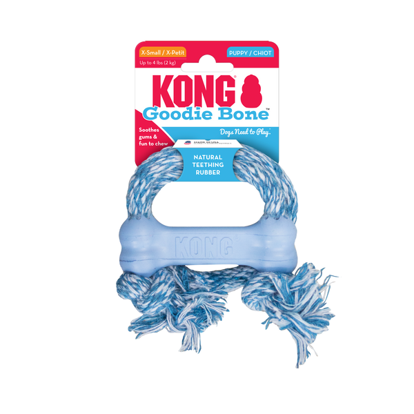 KONG PUPPY GOODIE BONE W/ROPE x-small - PetYard