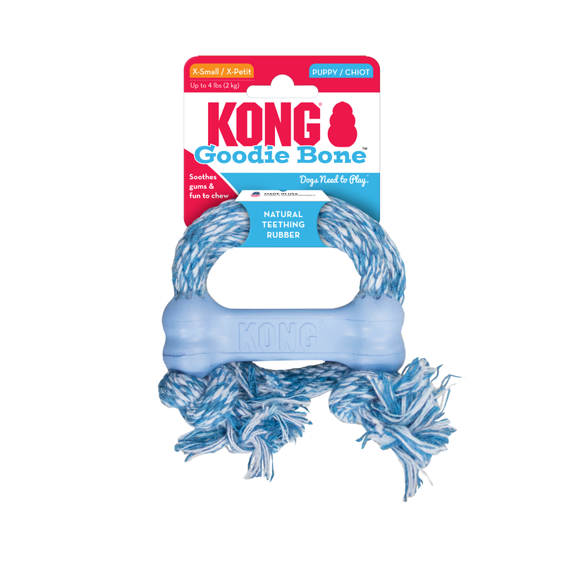 KONG PUPPY GOODIE BONE W/ROPE x-small - PetYard