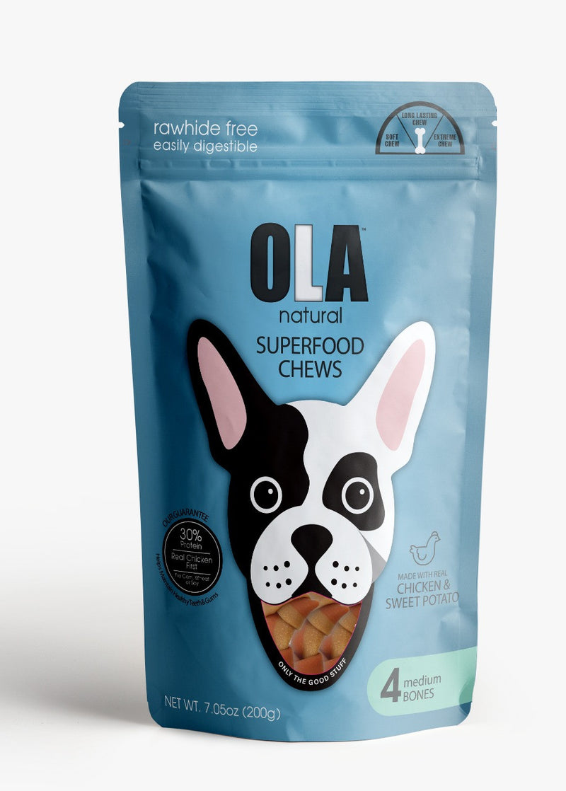 Ola Natural Chicken & Sweet Potato 4 Medium Bones Dog Treats - PetYard