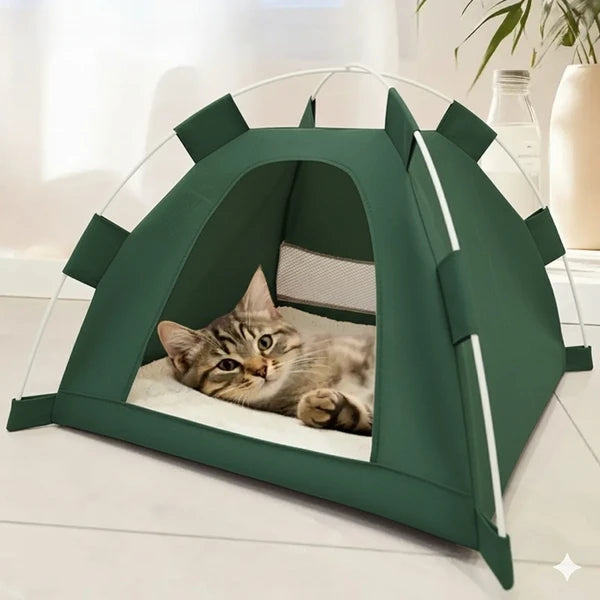 Foldable Cat & Small Dog Tent Bed – 44×44 cm | Portable Indoor & Outdoor Pet House - Large