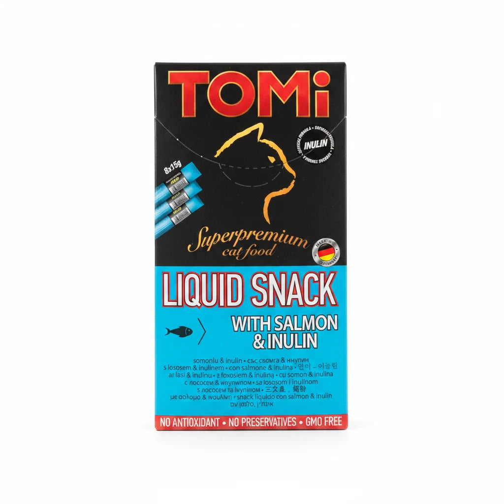Tomi Super premium Cat Food Liquid Snack With Salmon & Inulin 8 * 15 g
