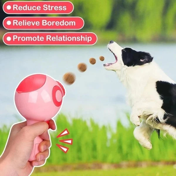Interactive Pet Food & Treat Launch Gun with Laser Light for Dogs & Cats
