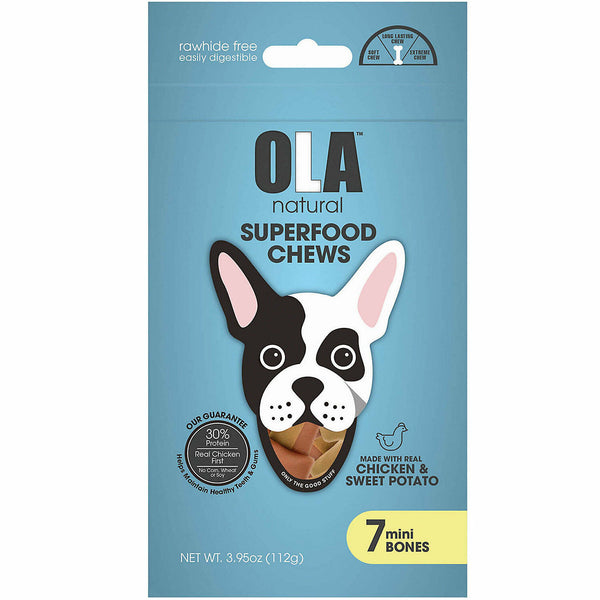 Ola Natural Chicken & Sweet Potato 7 Mini Bones Dog Treats - PetYard