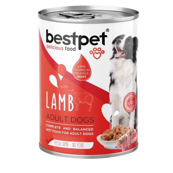 Bestpet Adult Dog with lamb Wet Food Cans 400 g