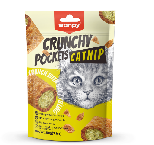 Wanpy Crunchy Pockets Catnip Cat Treats 60G