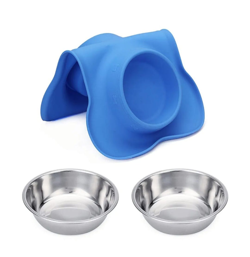 Pet Bowls with Non-Slip Silicone Mat