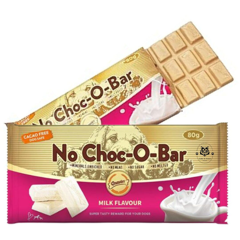 White chocolate milk flavored dog snack NO CHOC-O-BAR